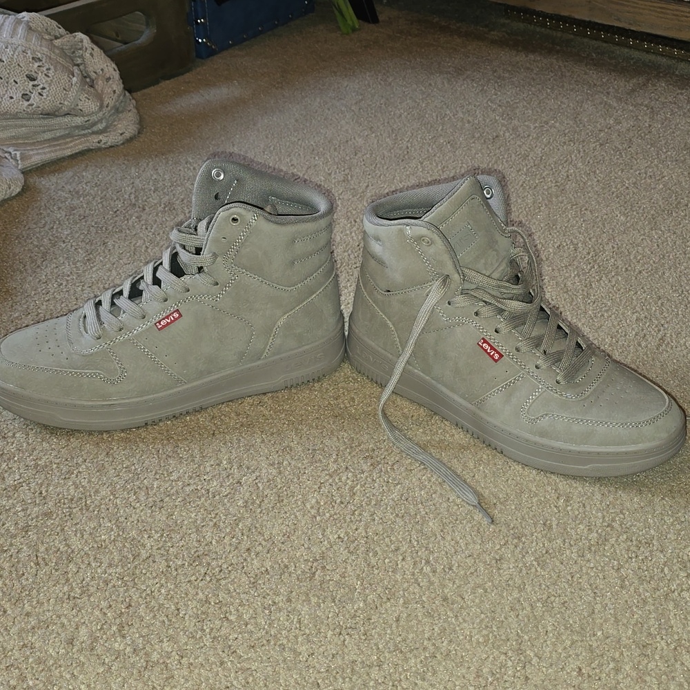 Taupe Levi High-Top Sneakers